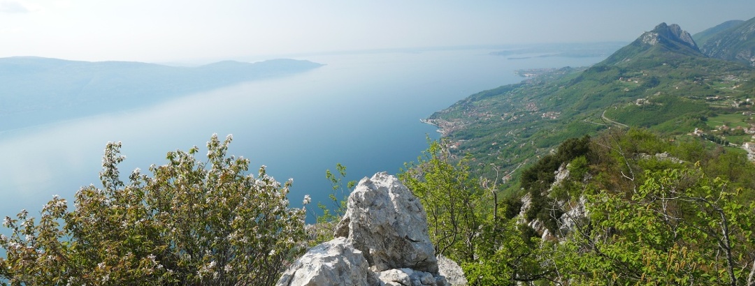 Magnificent view of Lake Garda from the hermitage of San Valentino