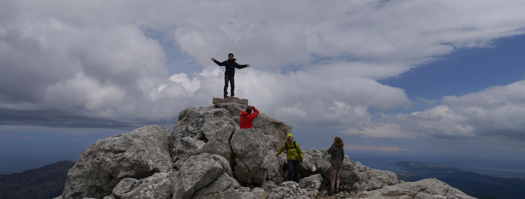 At the peak of Puig de Massanella